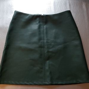 Green Leather Mini Skirt